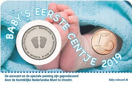 (afbeelding voor) Baby coincard 1 cent 2019 Jongen